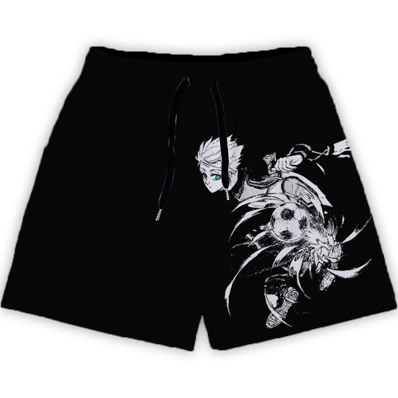 Anime Blue Lock Shorts Printed Fashion Street Gym Shorts Men Loose Casual Daily Workout Jogging Fitness Summer Beach Shorts, everythinganimee