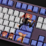 108 Keys PBT Dye Subbed Keycaps 2 Dimensional Cartoon Anime Gaming Key Caps OEM Profile Backlit Keycap For Nakano Miku, everythinganimee