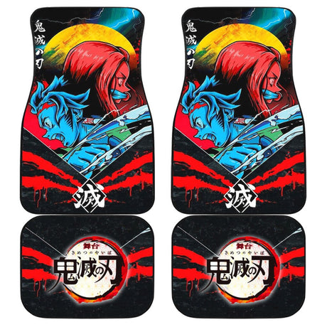 Demon Slayer Kamado Nezuko and other characters Car Floor Mats Custom Demon Slayer Anime Car Accessories 4PCs Pack, everythinganimee