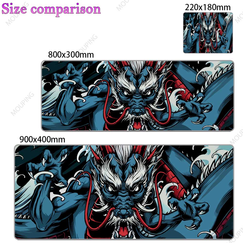 Dragon Mouse Pad Black and White Deskmat Playmat Laptop Japan