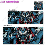 Dragon Mouse Pad Black and White Deskmat Playmat Laptop Japan Anime Gaming Keyboard Rubber Pad Pad on The Table Mouse Mat Pc Rug, everything animee