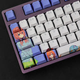 108 Keys PBT Dye Subbed Keycaps 2 Dimensional Cartoon Anime Gaming Key Caps OEM Profile Backlit Keycap For Nakano Miku, everythinganimee