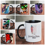 New Attack on Titan Mug 11oz Creative Ceramic Cartoon Anime Coffee Mugs Tea Cups Boy Friends Husband Birthday Gift, everythinganimee