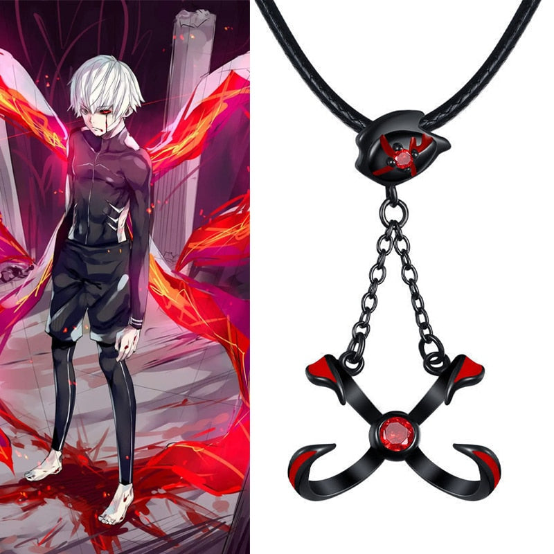 Anime Tokyo Ghoul Necklace Kaneki Ken Cosplay Unisex Alloy Pendant Choker Jewelry Accessories Props, everythinganimee