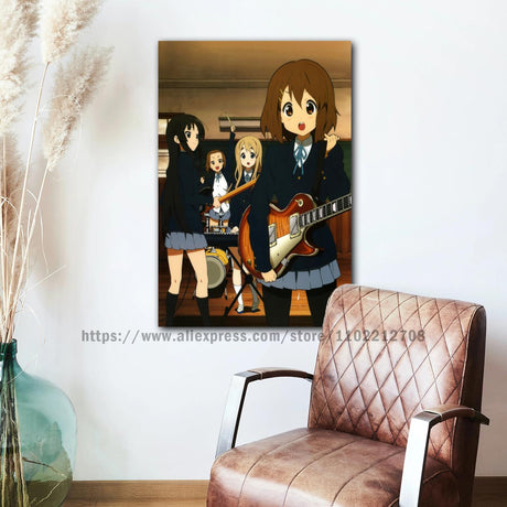 k-on anime Decorative Canvas 24x36 Posters Room Bar Cafe Decor Gift Print Art Wall Paintings, everythinganimee