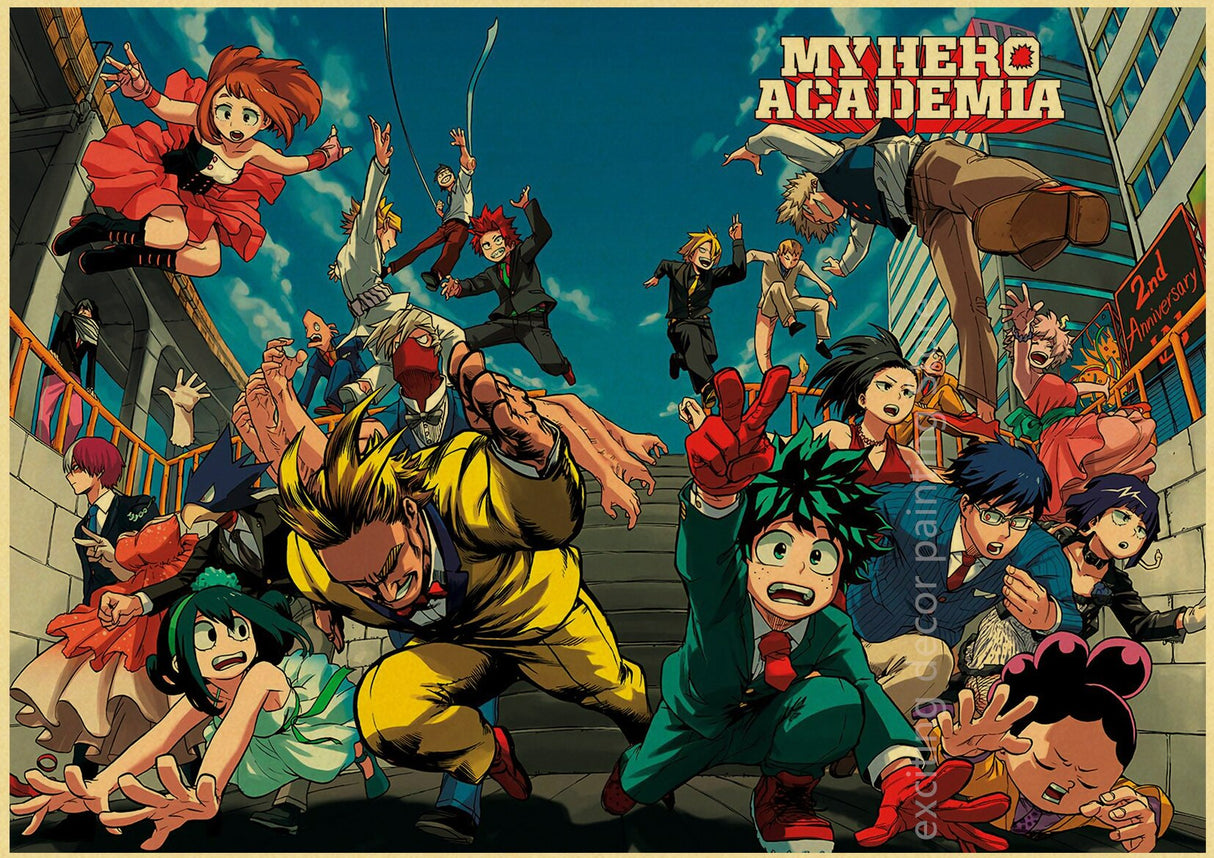 Hero Academia Retro Posters (A4)