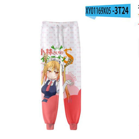 Anime Miss Kobayashi's Dragon Maid 3D Joggers Pants Men/Women Casual Trousers Hip Hop Sweatpants Kanna Kamui Cosplay Costume, everything animee