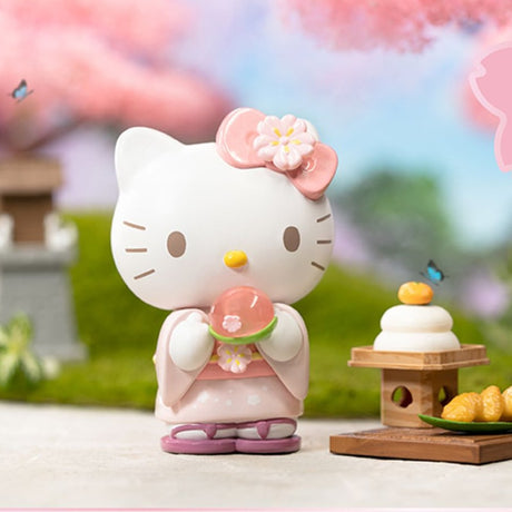 Genuine Sanrio Figure Blossom And Wagashi Series Pompompurin Mymelody Kuromi Cinnamoroll Action Figurines Model Dolls Kids Toy, everythinganimee