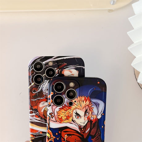 Hot Japan Anime Demon Slayer Color Phone Case For IPhone 11 12 13 14 Pro XS Max XR X Cartoon Soft Silicone Fundas Shell Cover, everything animee