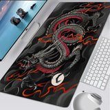 Dragon Mouse Pad Black and White Deskmat Playmat Laptop Japan Anime Gaming Keyboard Rubber Pad Pad on The Table Mouse Mat Pc Rug. everything animee