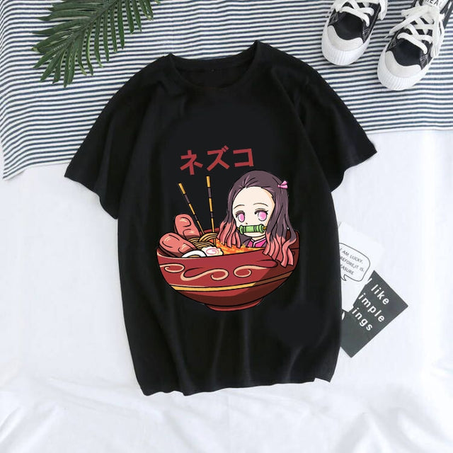 Japanese Anime Demon Slayer T Shirt Unisex Tanjirou Kamado Graphic Tee Shirt Women Kimetsu No Yaiba Nezuko Tshirt Female T-shirt, everythinganimee