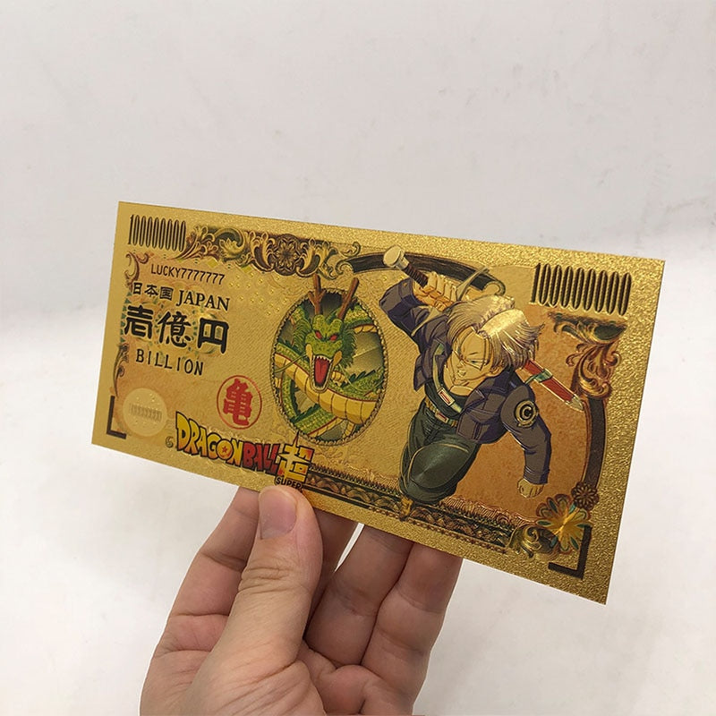 Dragon Ball Z Manga Anime Goku Figure Collection Gold Commemorative Banknote Collection Manga Peripherals Best Gifts