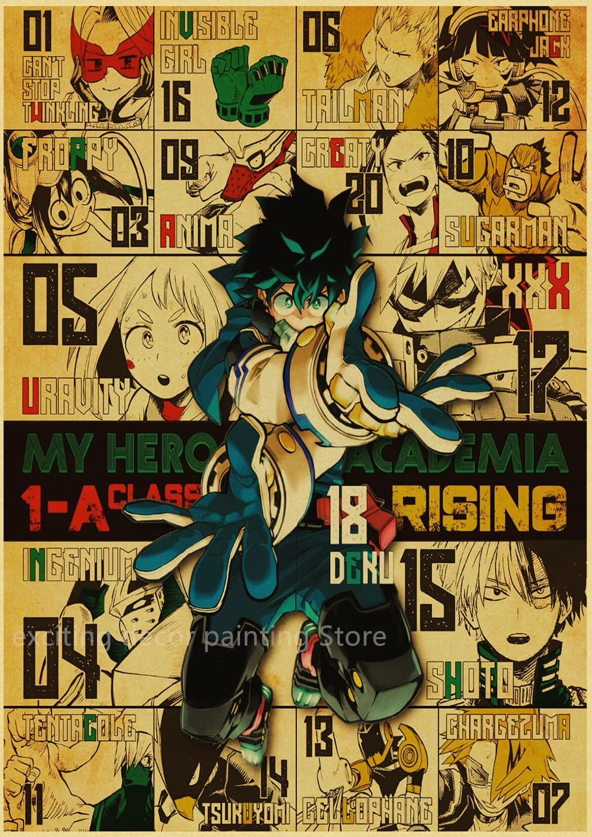 Hero Academia Retro Posters (A4)