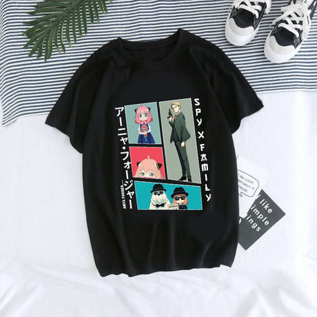 Unisex Spy X Family Tshirt Men Kawaii Cartoon Anya Tee Shirt Tops Japanese Anime T-shirt Harajuku Graphic T Shirt Female 90s, everythinganimee