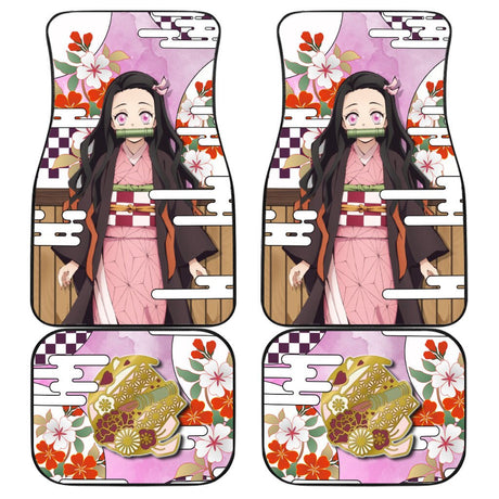 Demon Slayer Kamado Nezuko and other characters Car Floor Mats Custom Demon Slayer Anime Car Accessories 4PCs Pack, everythinganimee