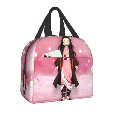 Demon Slayer Muichiro Tokito Insulated Lunch Bag for Women Kimetsu No Yaiba Cooler Thermal Bento Box School Food Storage Bag, everythinganimee