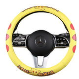 Pokemon Kawaii Pikachu Cartoon Leather Steering Wheel Cover Anime Car Interior Accessories Exquisite Decoration Surprise Gift, everythinganimee