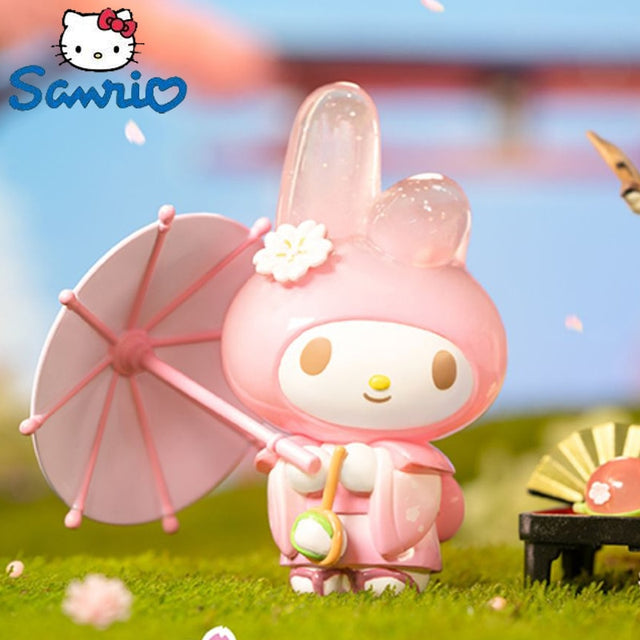 Genuine Sanrio Figure Blossom And Wagashi Series Pompompurin Mymelody Kuromi Cinnamoroll Action Figurines Model Dolls Kids Toy, everythinganimee