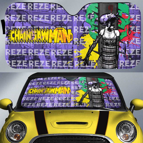 Power and Kobeni Accordion Sunshade Kobeni Higashiyama Car Sunshade Custom Chainsaw Man Anime, everythinganimee