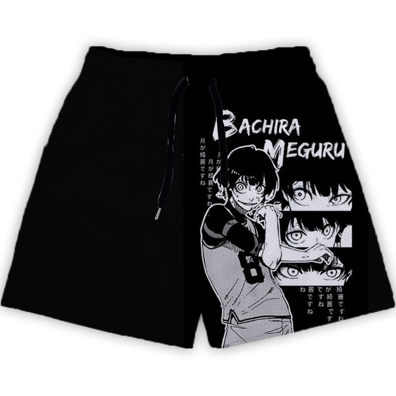 Anime Blue Lock Shorts Printed Fashion Street Gym Shorts Men Loose Casual Daily Workout Jogging Fitness Summer Beach Shorts, everythinganimee