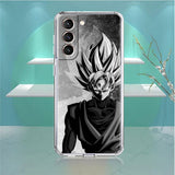 Dragon ball z black and white Soft Case For Samsung Galaxy S22 S20 S21 S10 S9 S8 Plus FE Note 20 Ultra 10 Lite 9 Luxury Cover Coque Comics Line Sketch, everythinganimee