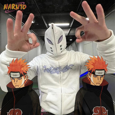 Naruto Pain Anime Rinnegan Hoodies Sweatshirts Y2K Streetwear Harajuku Goth Hip Hop Oversized Men Jackets Coat Clothes, everythinganimee