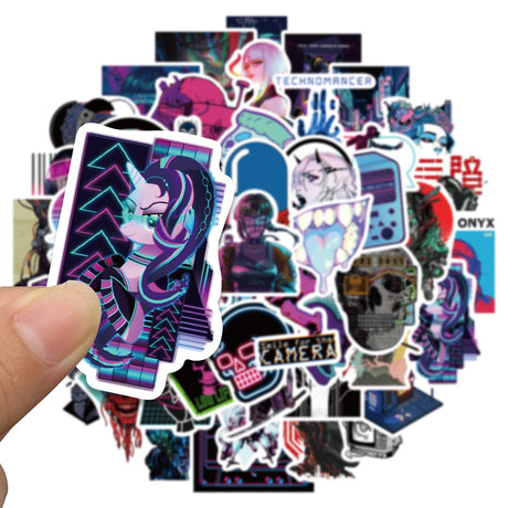 10/50PCS Harajuku Cyberpunk Y2K Toy Sticker Cybernetic Cool Graffiti Kids Car Phone Laptop Motorcycle Helmet Cup Decal Stickers, everythinganimee