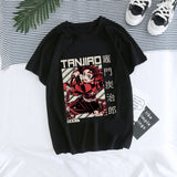 Japanese Anime Demon Slayer T Shirt Unisex Tanjirou Kamado Graphic Tee Shirt Women Kimetsu No Yaiba Nezuko Tshirt Female T-shirt, everythinganimee