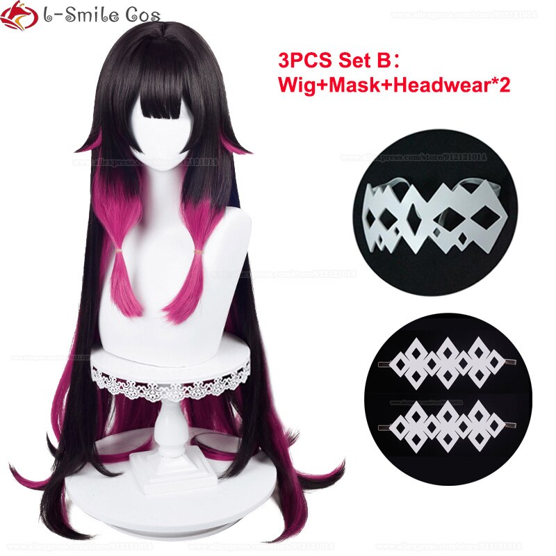 Game Genshin Impact Fatui Cosplay Columbina Wig 105cm Long Gradient Heat Resistant Synthetic Hair Anime Party Wigs + Wig Cap