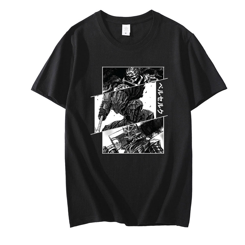 Berserk Guts T Shirt for Men Manga Swordsman Gatsu Sacrifice Zodd Anime T-shirt Camisas Hombre Cotton Fashion Men's Clothing Top