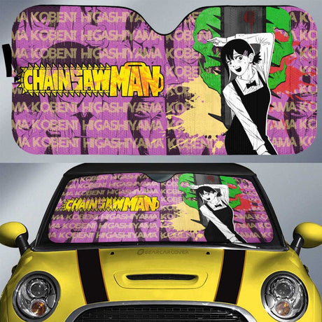 Power and Kobeni Accordion Sunshade Kobeni Higashiyama Car Sunshade Custom Chainsaw Man Anime, everythinganimee