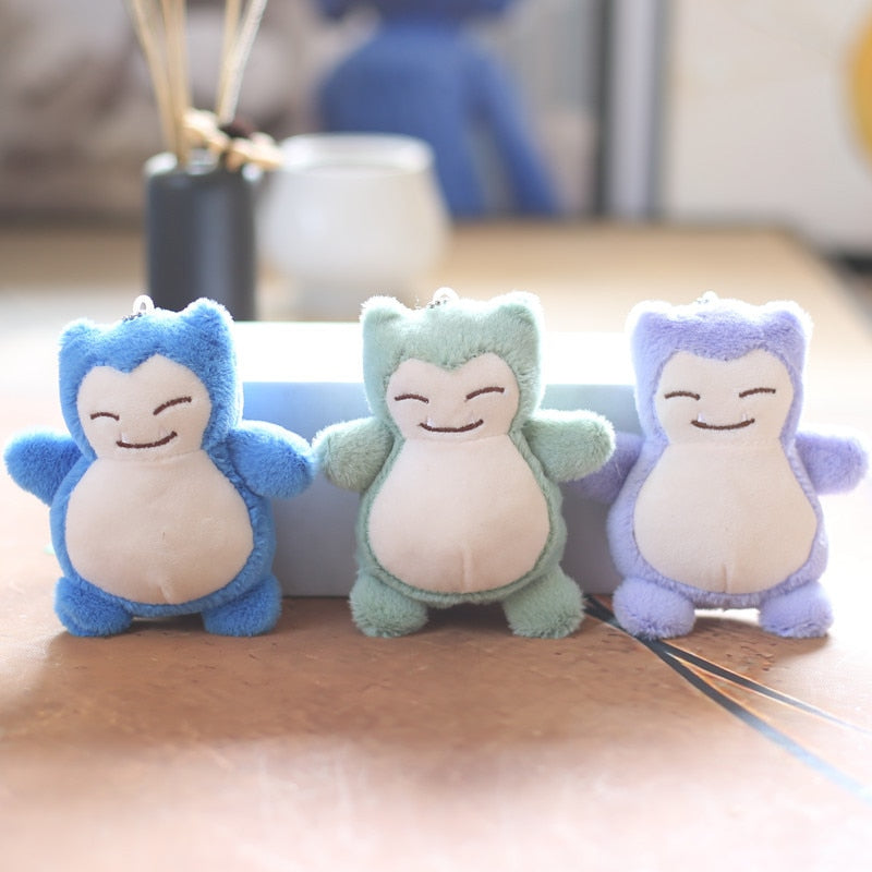 3Styles 12CM Pokemon Anime Snorlax Kawaii Cute Toys Keychains Soft Cartoon Doll Collectible Car Backpack Bag Decor Kids Gift, everythinganimee