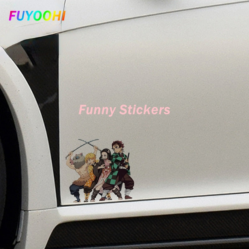 Anime Car Sticker Demon Slayer Cool Decal Suitable for Laptop Window Bumper PVC Car Accessories, everythinganimee