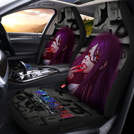 Tokyo Ghoul Rize Kamishiro Car Seat Covers Anime Car Accessories,Pack of 2 Universal Front Seat Protective Cover, everythinganimee