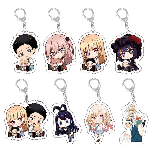 Anime My Dress Up Darling Acrylic Keychains Kitagawa Marin Kuroe Shizuku Figures Pendant Key Chain Bag Accessorie School Jewelry