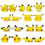 Pokemon Pikachu Body Stickers Cover Scratched Glass Window Cartoon Decorative Waterproof Car Door Cute Sticker Toys, everythinganimee