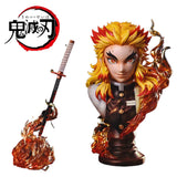 Rengoku Kyoujurou Figure Anime Demon Slayer Kimetsu No Yaiba Figurines PVC Model 1/4 Gk Flame Bust Doll Toys Desk Decoration, everythinganimee