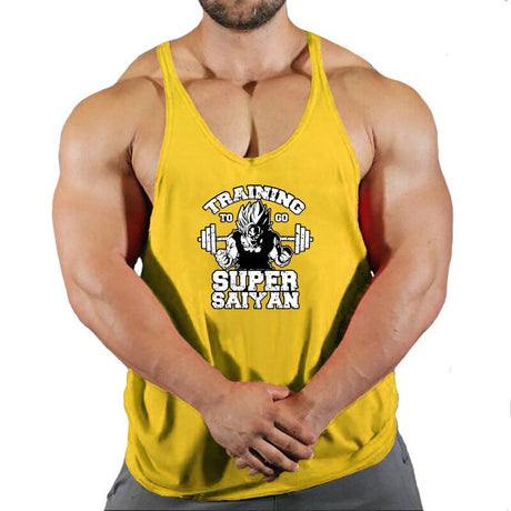 New Bodybuilding Stringer Tank Tops Men Anime Dragon Ball z summer Clothing Running vest Fitness clothing Cotton gym singlets, everythinganimee