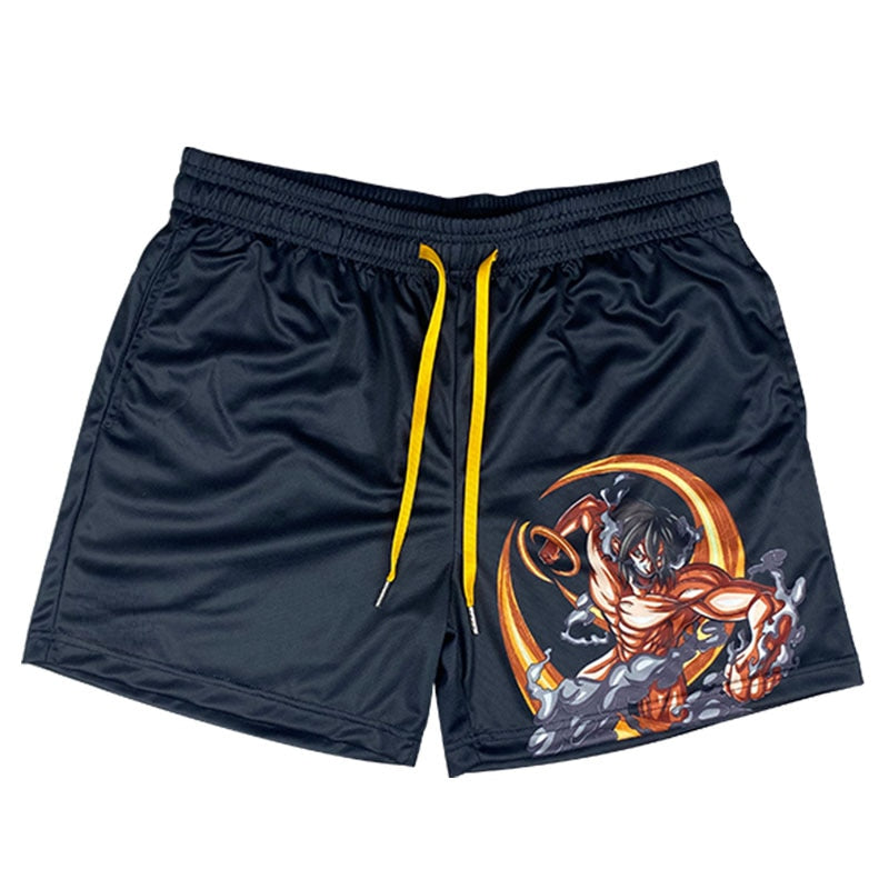 Attack On Titan Anime Shorts Summer Beach Swim Shorts Men Sports Gym Running Shorts Print Male Breathable Fitness Short Pants