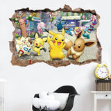 Pokemon cartoon wall stickers window glass room door decoration Pikachu Charizard Eevee Stickers birthday Christmas gift, everythinganimee