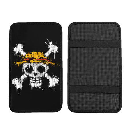 Center Console Cover Pad One Skull Car Armrest Cover Mat Universal Breathable Car Interior CushionStorage Box Pad Cushion, one piece, everythinganimee