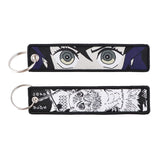 Japanese Anime Junji Ito Tomie Keychain for Motorcycles Cars Key Fobs Key Tag Embroidery Key Ring for Men Women Accessories