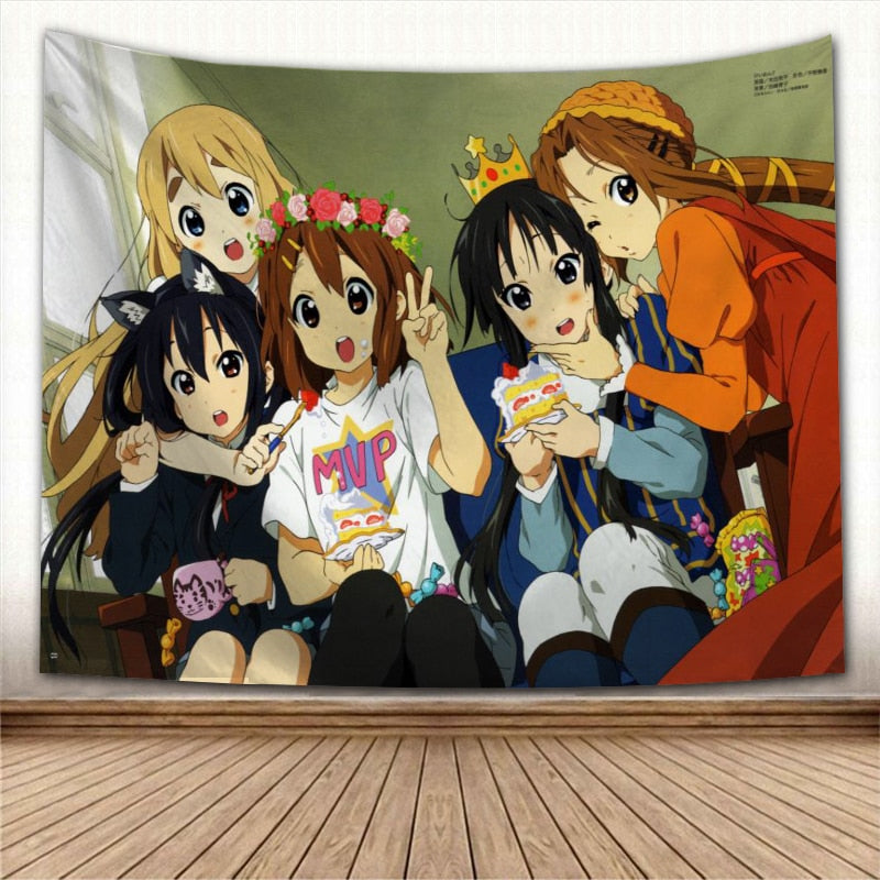 Anime Wall Hanging Tapestry Japan Kawaii New K-ON! Home Party Decorative Cartoon Game Photo Background Cloth Table, everything animee