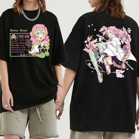 cool anime Kanroji Mitsuri eye T-Shirt Harajuku Demon Slayer Print Summer Men Women Unisex, everythinganimee