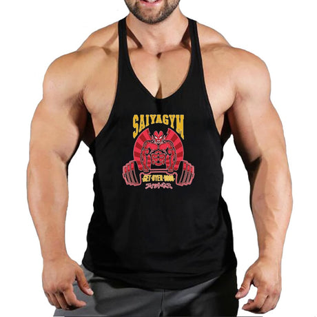 New Bodybuilding Stringer Tank Tops Men Anime Dragon Ball z summer Clothing Running vest Fitness clothing Cotton gym singlets, everythinganimee