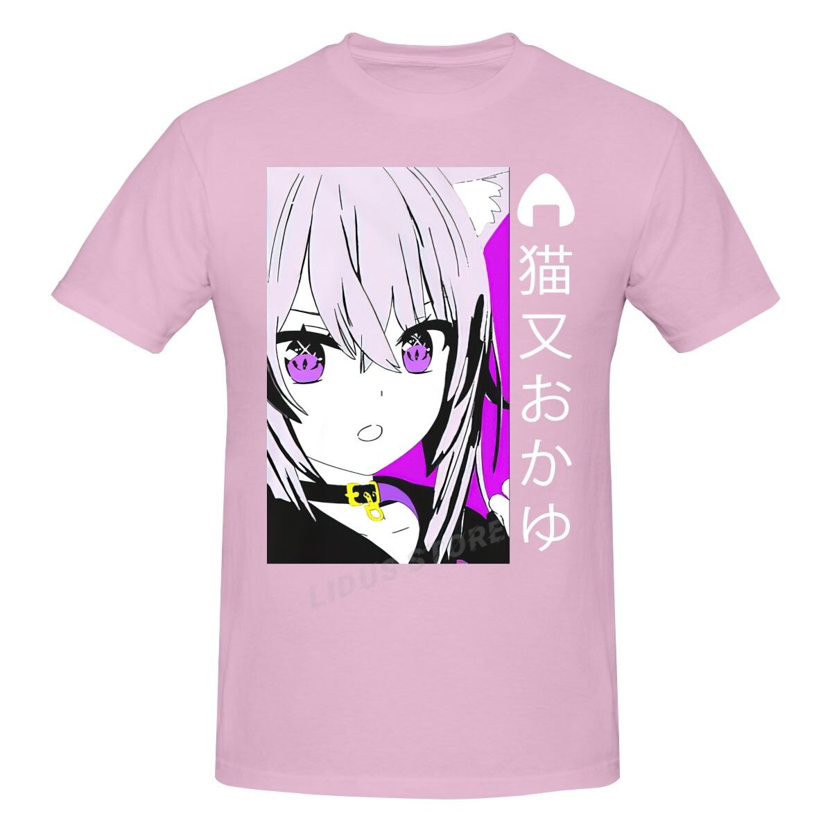 Fashion Leisure Hololive VTuber Nekomata Okayu T-shirt Harajuku Streetwear 100% Cotton Graphics Tshirt Brands Tee Tops, everythinanimee