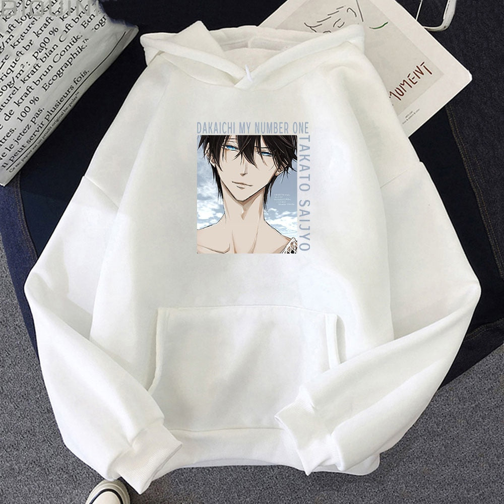 TAKATO SAIJYO Anime Hoodies Women Dakaichi My Number One Print Spring/Autumn Streetwear Oversized Sweatshirts Aesthetic Harajuku, everything animee