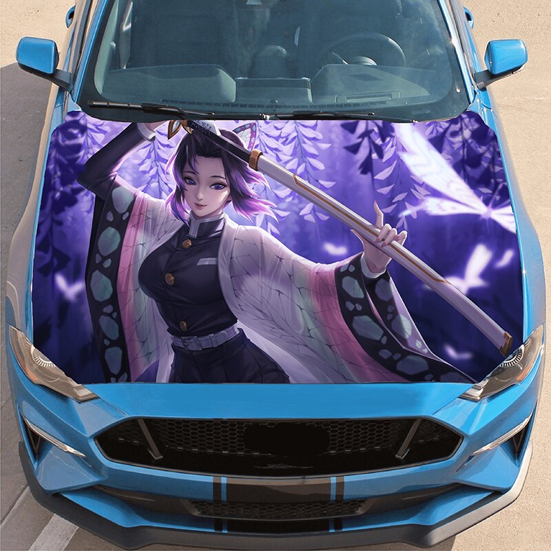 Car hood wrap decal anime girl gun vinyl sticker graphic decal truck decal truck graphic bonnet decal Car CUSTOM Any Car DIY, everythinganimee