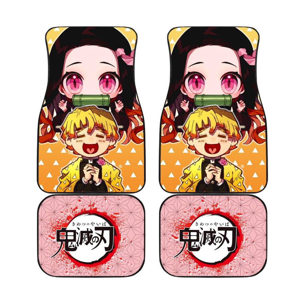 Demon Slayer Kamado Nezuko and other characters Car Floor Mats Custom Demon Slayer Anime Car Accessories 4PCs Pack, everythinganimee