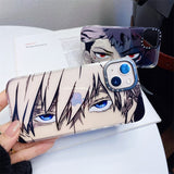 phone case featuring your favorite Jujutsu Kaisen characters, such as Yuji Itadori, Fushiguro Megumi on it. The case is compatible with iPhone 14, 13, 12, 11 Pro, X, Xs Max and XR.